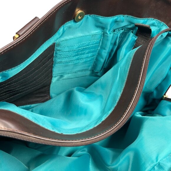 Case Logic Brown Vegan Leather Tote Bag Work Office School Academia - Picture 3 of 8